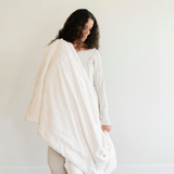 PATTERNED FAUX FUR THROW BLANKETS: Ivory