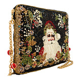 Mary Frances Holiday Magic Santa Beaded And Embroidered Crossbody Handbag
