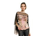 IPNG Paper Dolls Shawl Blouse - Pink/Black