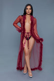 BW1650 Marabou Robe: Red / OS