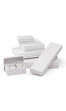 Cotton-Filled Jewelry Boxes Assortment Set: White Embossed / Case of 75 / Assorted