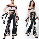 Baroque Illusion Flare Pants - La Chambre: M/L