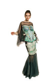 IPNG Paper Dolls Shawl Blouse - Green/Black