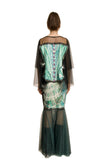 IPNG Paper Dolls Shawl Blouse - Green/Black
