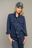 Crown Linen 100% Washable Linen Jacket - Navy