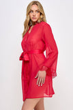 2493 Vivian Robe: Red / L/XL