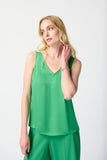 Joseph Ribkoff Satin Cami with Gold Chain Detail Style 241928 - Island Green