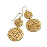 Brighton Contempo Medallion Duo French Wire Earrings Style JA9904 - Gold
