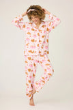 LAST ONE SZ XS - PJ Salvage Brunch Club Flannel Set Style RUFLPJ - Pink