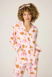 LAST ONE SZ XS - PJ Salvage Brunch Club Flannel Set Style RUFLPJ - Pink