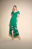 LAST ONE SZ 4 - Joseph Ribkoff Sheer Panel Dress Style 223743 - True Emerald