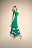 LAST ONE SZ 4 - Joseph Ribkoff Sheer Panel Dress Style 223743 - True Emerald