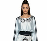 Satin Illusion Beaded Blouse - La Chambre: Size 2