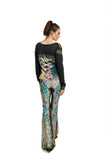 Comfort Pants-Blue - Paper Dolls: Multi color-Black / S/M