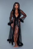 BW1650 Marabou Robe: Red / OS