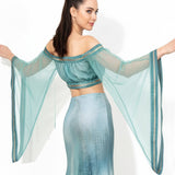 Aqua-Blue wash Portofino Blouse: Size 1