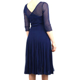 MAXIMA Fit and Flare 3/4 Sleeves Paneled Dress/ Navy: MD