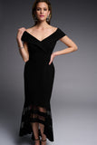 LAST ONE SZ 6 - Joseph Ribkoff Sheer Panel Dress Style 223743 - Black
