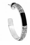 Brighton Wiltern Post Hoop Earrings Style JE1673 - Black/Silver