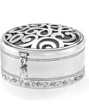Brighton Skribbel Round Trinket Box Style G80830 - Silver