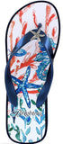 Brighton Scuba Wedge Flip Flops - Navy with Starfish Adornment