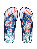 Brighton Scuba Wedge Flip Flops - Navy with Starfish Adornment