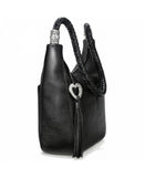 Brighton Barbados Ziptop Hobo Style H2045A - Black