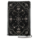 Mary Frances Encore Black with Crystal Embroidery Phone Bag