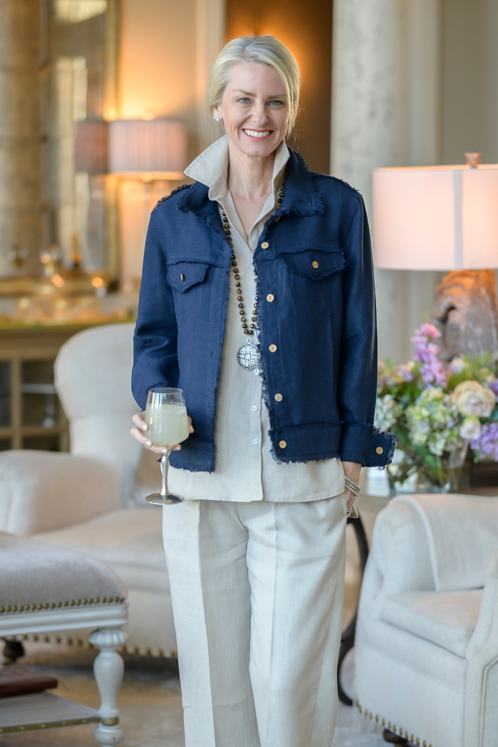Jessie Linen Jacket - New Color: Navy / M