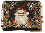 Mary Frances Holiday Magic Santa Beaded And Embroidered Crossbody Handbag