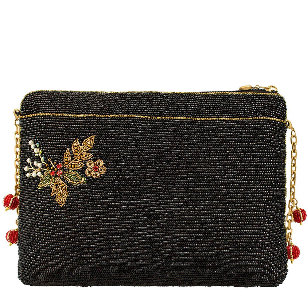 Mary Frances Holiday Magic Santa Beaded And Embroidered Crossbody Handbag