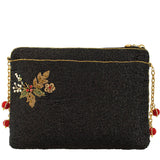 Mary Frances Holiday Magic Santa Beaded And Embroidered Crossbody Handbag