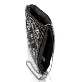 Mary Frances Encore Black with Crystal Embroidery Phone Bag