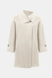 Joseph Ribkoff Sweater Knit Coat with Overlap Collar Style 254956 - Ivory Melange