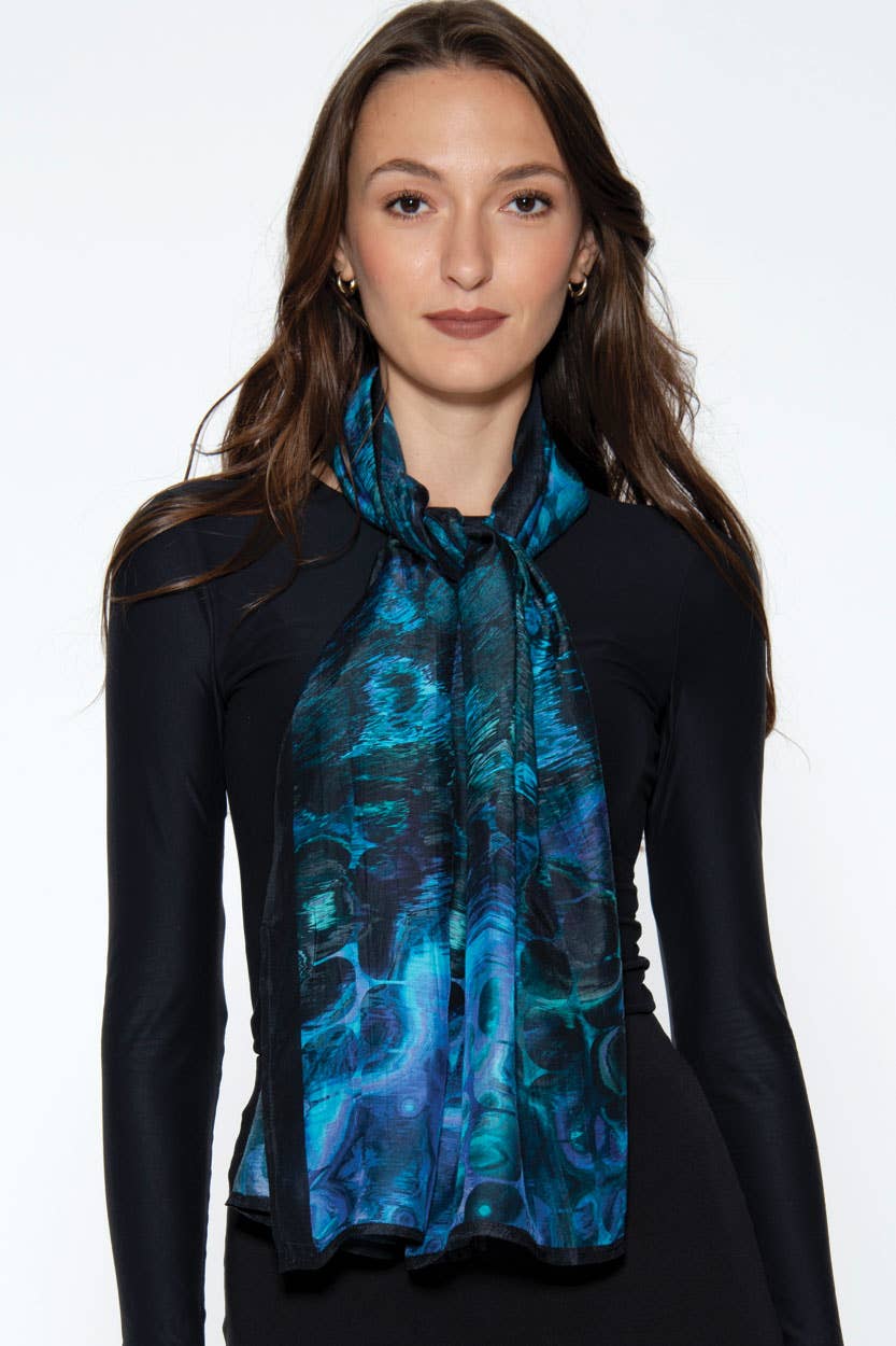 Samiya Scarves : Blue Abstract
