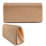 Rhinestone Patch Bling Shiny Evening Bag Clutch: Gold