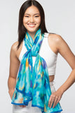 Rishika Cupro Scarves: Turquoise Multi
