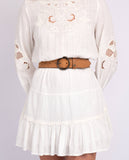 Pip | Vintage Full-Grain Leather Belt for Women: Cognac / M-90
