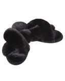 MeMoi Beverly Fur Open Toe Plush Slipper: Ivory / S 5-6