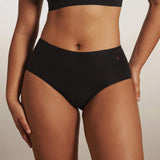 High-Waisted Retro Bikini: Black / Fits 0-14
