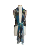 TIANNA Long & Wide Print Mesh Shawl Stole Wrap : OS