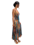 MONET Sleeveless Tea Length Fit N Flare Paneled Dress : S