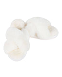 MeMoi Beverly Fur Open Toe Plush Slipper: Ivory / M 7-8