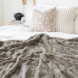 PATTERNED FAUX FUR THROW BLANKETS: Ivory