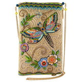 Mary Frances Soaring Spirit Beaded Dragonfly and Floral Crossbody Bag