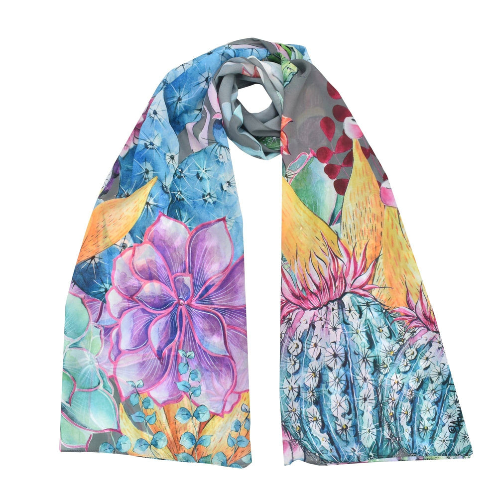 Anuschka Printed Chiffon Scarf - Desert Floral