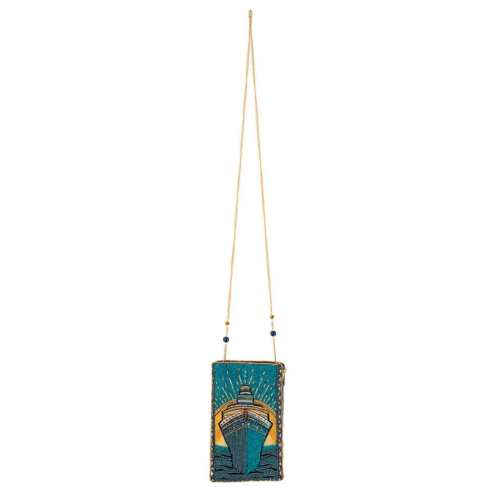 Mary Frances Hand Beaded Midnight Cruise Crossbody Phone Bag