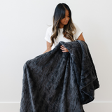 PATTERNED FAUX FUR THROW BLANKETS: Ivory