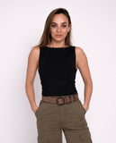 Pip | Vintage Full-Grain Leather Belt for Women: Cognac / M-90