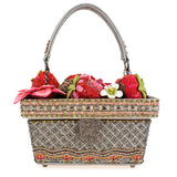 Berry Beautiful Top Handle Beaded Strawberry Basket Bag